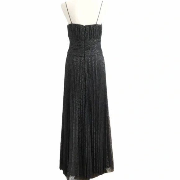 BADGLEY MISCHKA GREY LACED SEQUIN EVENING DRESS - 8 - Picture 2 of 9